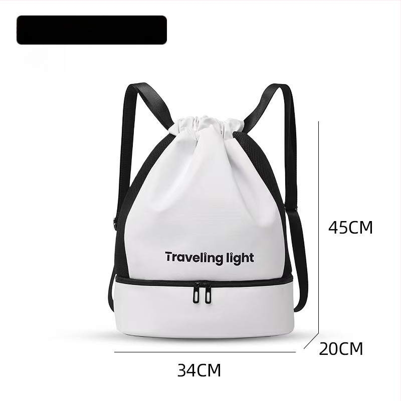 Unisex plūšanas soma ar sausā–slapja atdalījumu, 20–35L, poliesters, Oxford odere, vienkrāsains raksts, ikdienas ceļojumiem