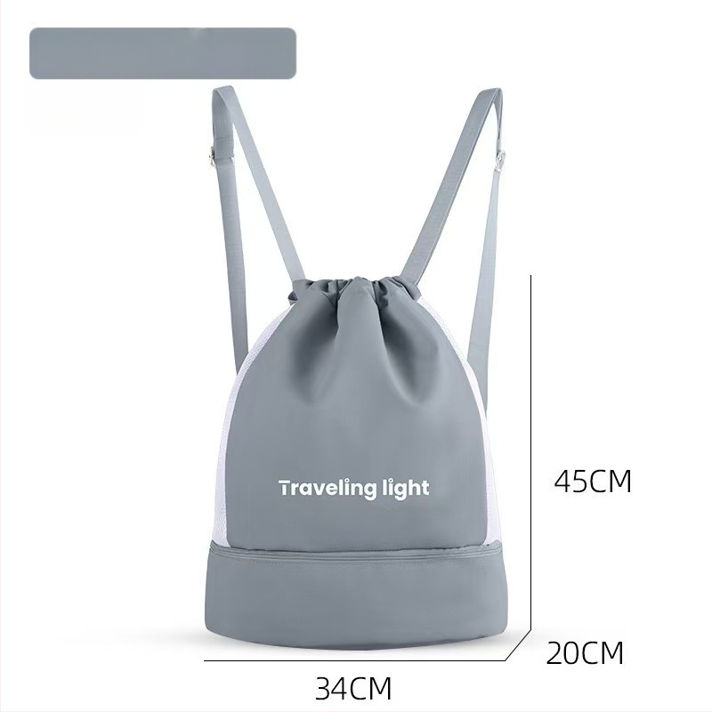 Unisex plūšanas soma ar sausā–slapja atdalījumu, 20–35L, poliesters, Oxford odere, vienkrāsains raksts, ikdienas ceļojumiem