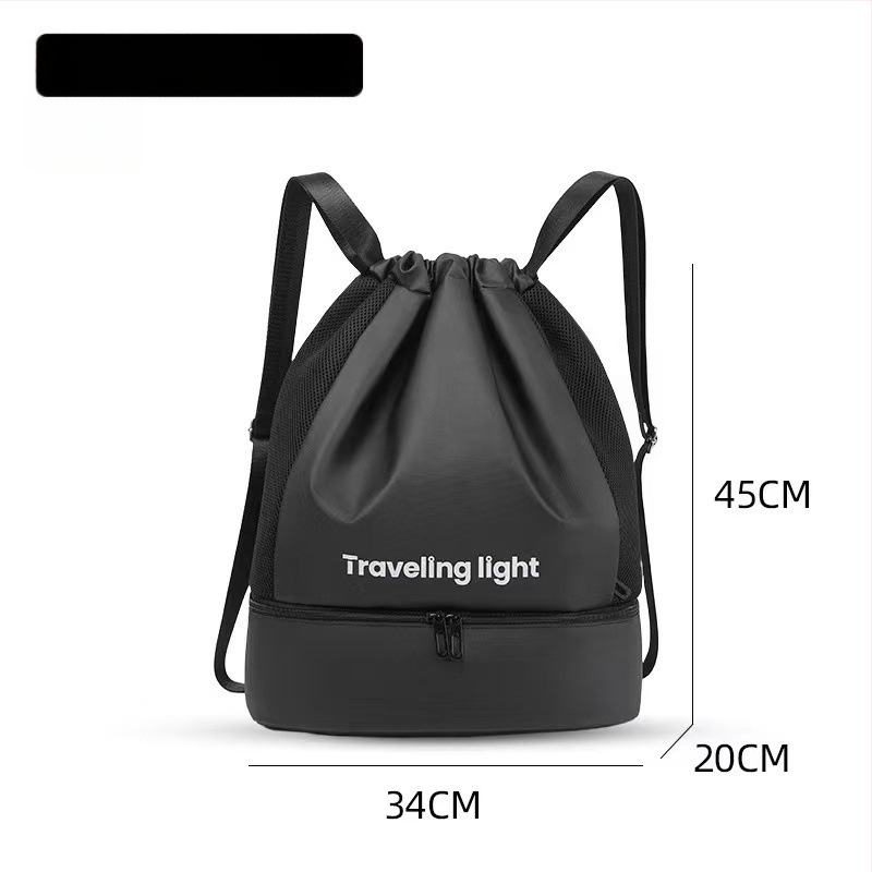 Unisex plūšanas soma ar sausā–slapja atdalījumu, 20–35L, poliesters, Oxford odere, vienkrāsains raksts, ikdienas ceļojumiem