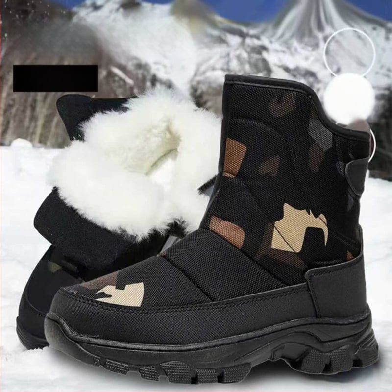 Vyriniai žieminiai sniegobatai – vidutinio aukščio, šilta įdaila, drobės viršus, gumos padas, šoninis užtrauktukas