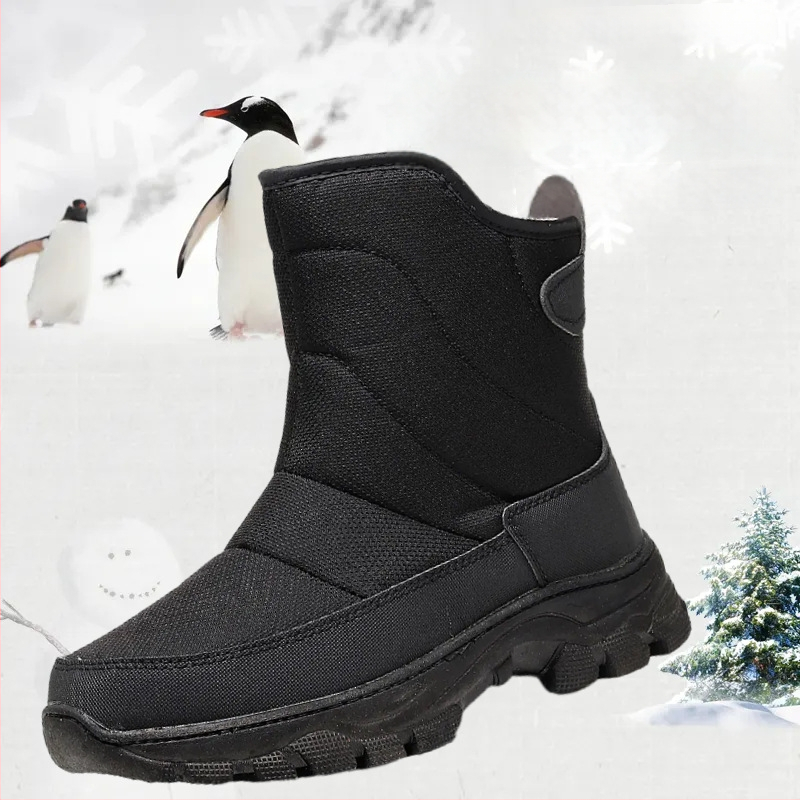 Vyriniai žieminiai sniegobatai – vidutinio aukščio, šilta įdaila, drobės viršus, gumos padas, šoninis užtrauktukas