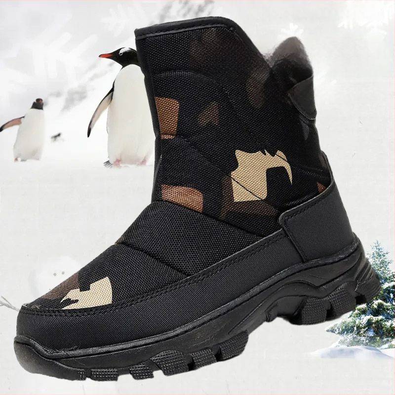 Vyriniai žieminiai sniegobatai – vidutinio aukščio, šilta įdaila, drobės viršus, gumos padas, šoninis užtrauktukas