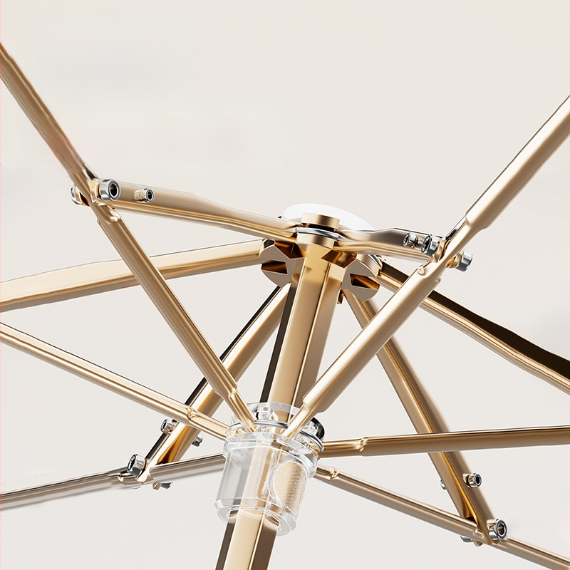 Bodini skėtis saulėms ir lietui, UV apsauga UPF >50, kompaktiškas penkių dalių sulankstomas su 6 lankais, rankinis atidarymas/uždarymas, logotipo pritaikymas