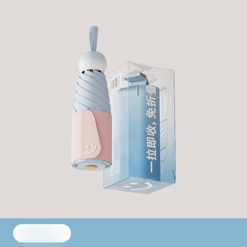 Bodini skėtis saulėms ir lietui, UV apsauga UPF >50, kompaktiškas penkių dalių sulankstomas su 6 lankais, rankinis atidarymas/uždarymas, logotipo pritaikymas