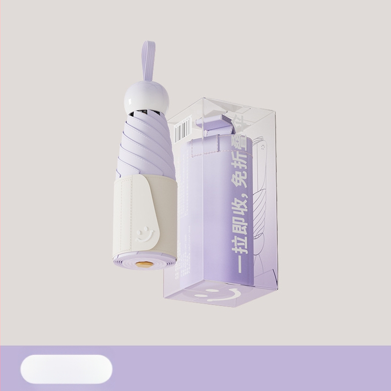 Bodini skėtis saulėms ir lietui, UV apsauga UPF >50, kompaktiškas penkių dalių sulankstomas su 6 lankais, rankinis atidarymas/uždarymas, logotipo pritaikymas