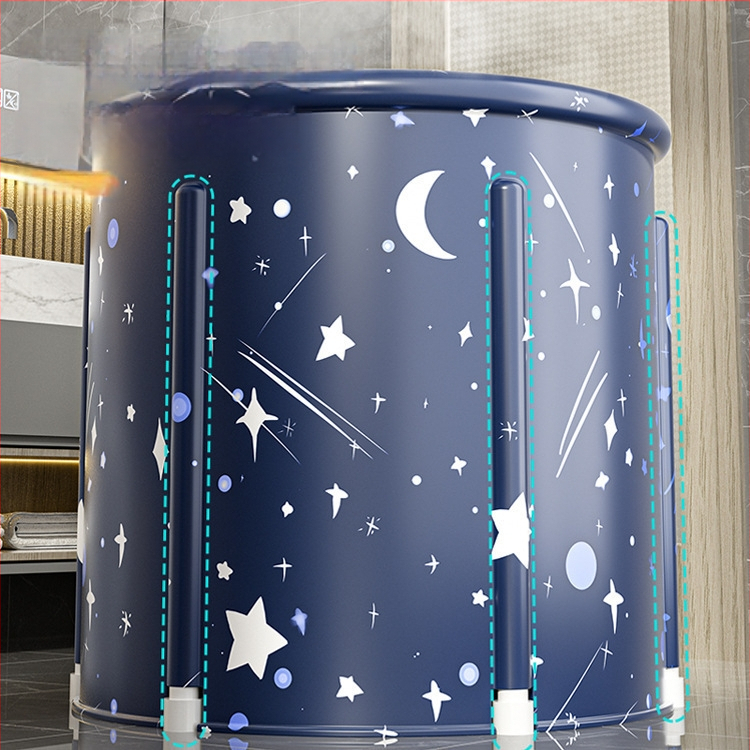 Sulankstoma šildoma vonios kibiras suaugusiems — nailono audinys, viso kūno voniai