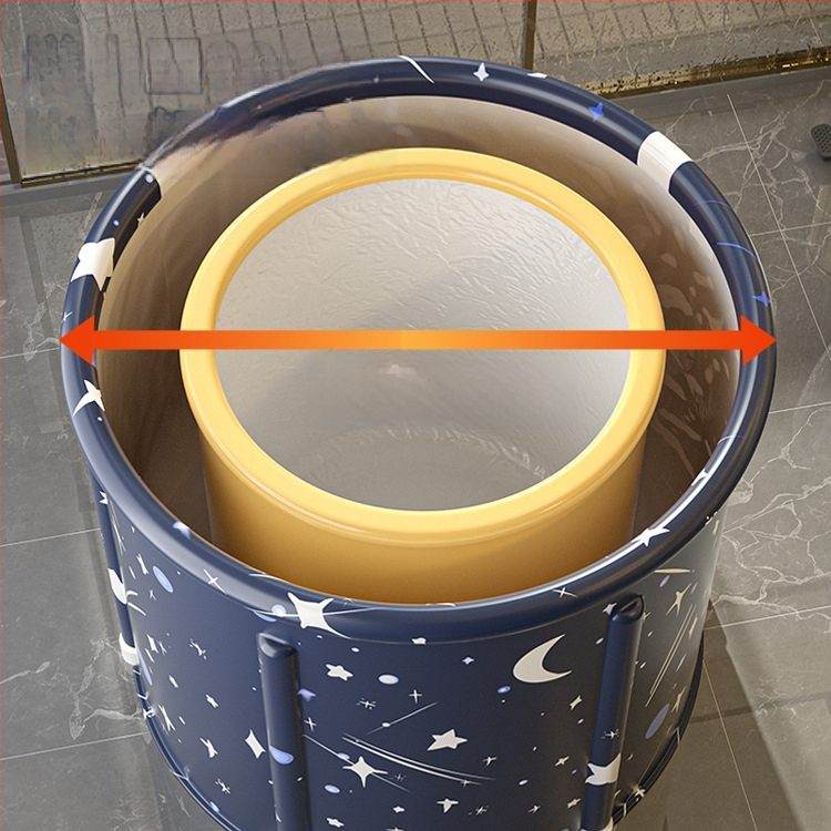 Sulankstoma šildoma vonios kibiras suaugusiems — nailono audinys, viso kūno voniai