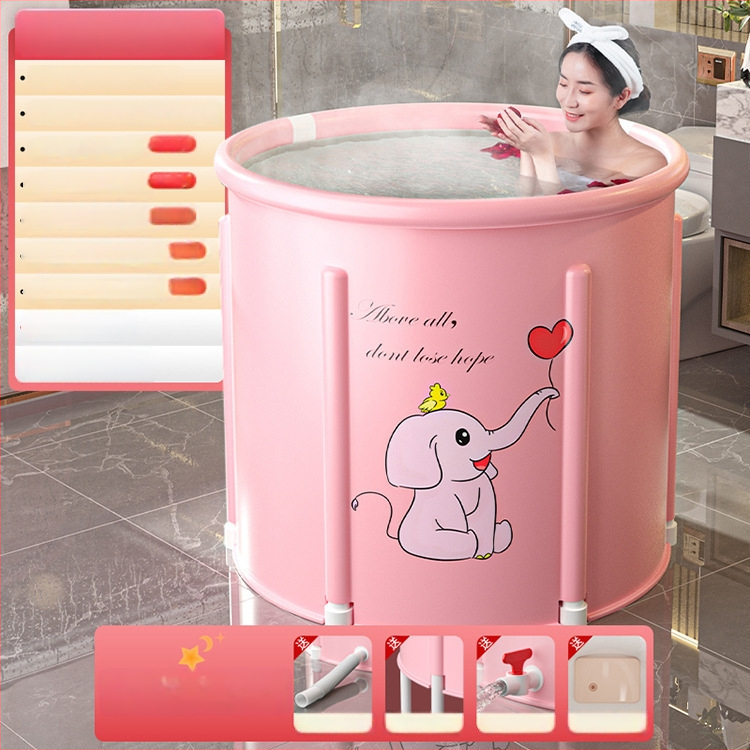 Sulankstoma šildoma vonios kibiras suaugusiems — nailono audinys, viso kūno voniai