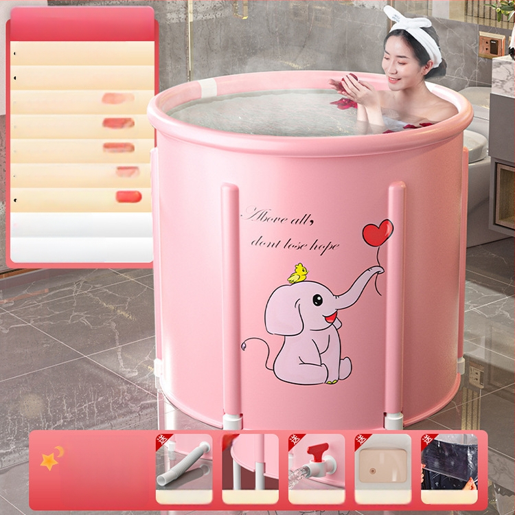 Sulankstoma šildoma vonios kibiras suaugusiems — nailono audinys, viso kūno voniai