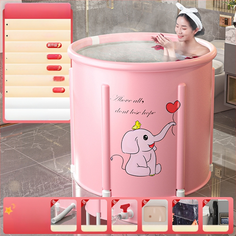 Sulankstoma šildoma vonios kibiras suaugusiems — nailono audinys, viso kūno voniai