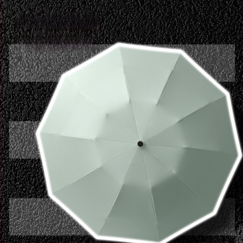 Atgriežamais lietussargs ar 10 ribām, automātiska atvēršana, atstarojošs malējums un gaismas josla, logotipa drukāšana un pielāgošana