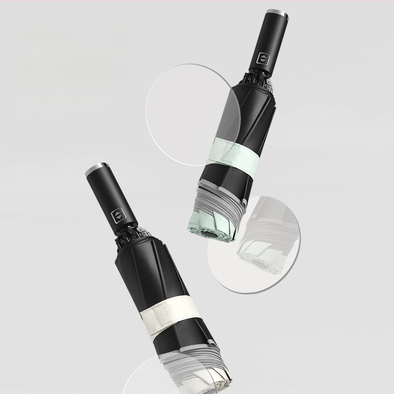 Atgriežamais lietussargs ar 10 ribām, automātiska atvēršana, atstarojošs malējums un gaismas josla, logotipa drukāšana un pielāgošana