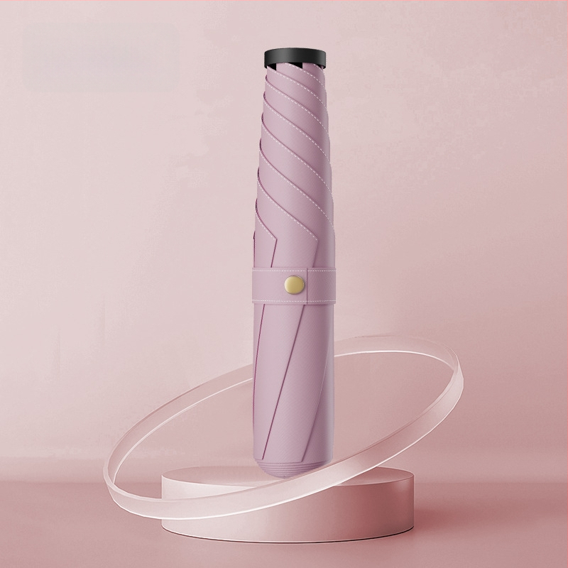 Salokāms lietussargs ar UV aizsardzību, UPF virs 50, 6 ribas no sakausējuma rāmja, triecienizturīgs audums, manuāla atvēršana un aizvēršana