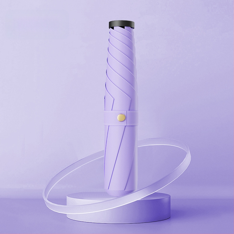 Salokāms lietussargs ar UV aizsardzību, UPF virs 50, 6 ribas no sakausējuma rāmja, triecienizturīgs audums, manuāla atvēršana un aizvēršana