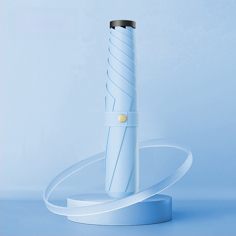 Salokāms lietussargs ar UV aizsardzību, UPF virs 50, 6 ribas no sakausējuma rāmja, triecienizturīgs audums, manuāla atvēršana un aizvēršana