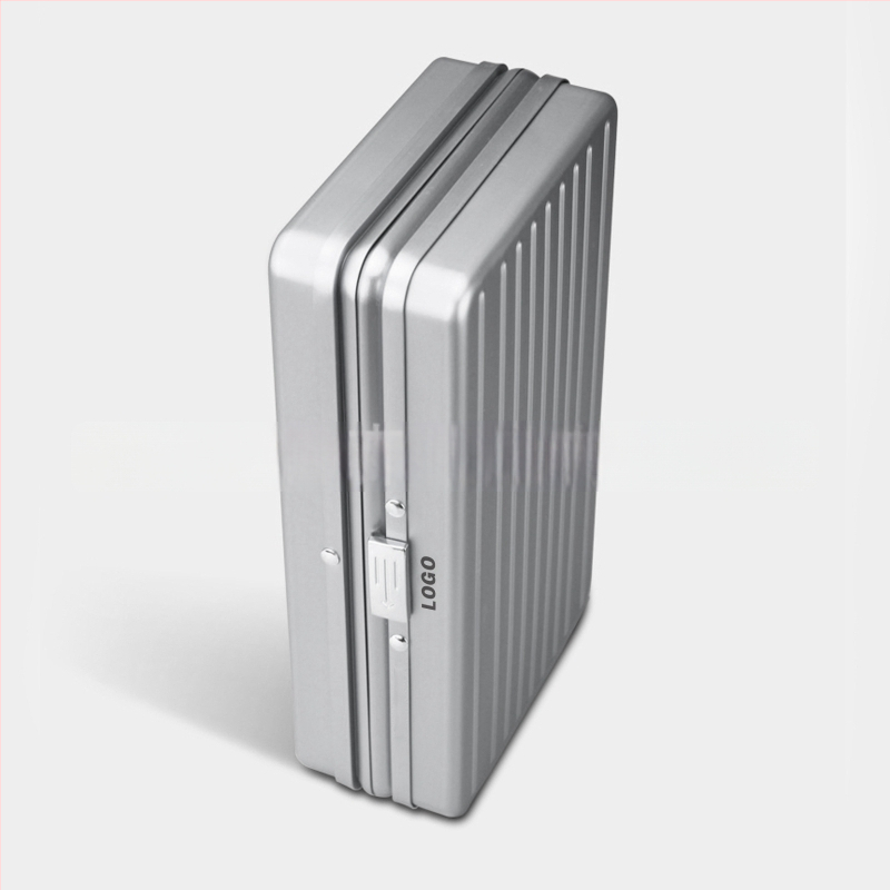 CUCOUIBA Pārnēsājams cigāru humidors, aviācijas alumīnijs, ceļojumu kārbiņa ar mitruma uzturēšanu, vienkāršs stils, pielāgošana pieejama