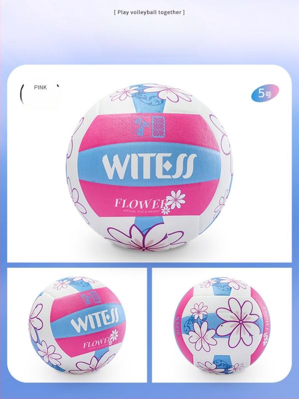 Witess PU treniravimo voleibolo kamuolys, klijuotos siuvus, atsparus dėvėjimui, aukšta elastystė, vidaus treniruotėms, Tautų lygos standartas