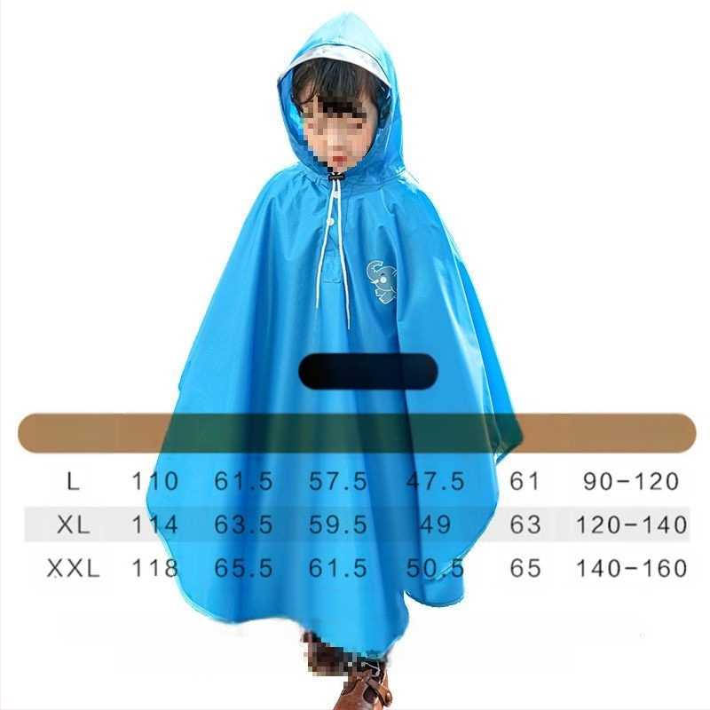 Laste vihmponcho ratta jaoks kapuutsiga, PVC kangas, õhuke stiil, PU veekindel kiht