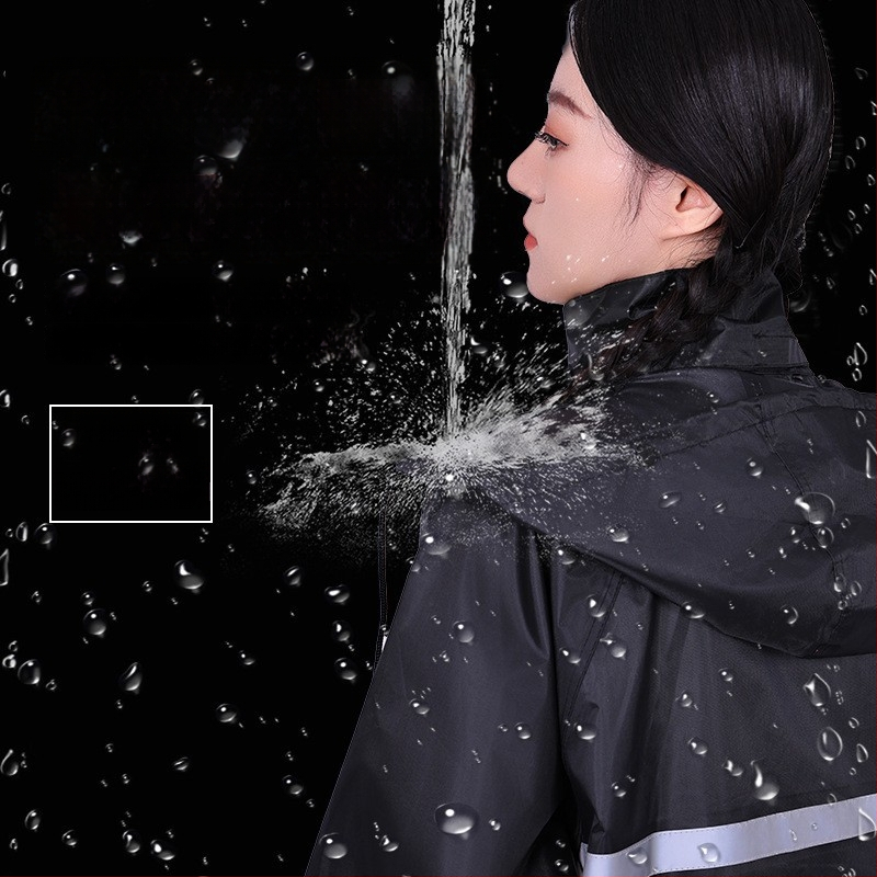 Lietus jaka un bikses komplekts ar atdalāmu dizainu, Oxford audums, PVC ūdensizturīgs slānis, pieaugušajiem, piemērots ārējai braukšanai