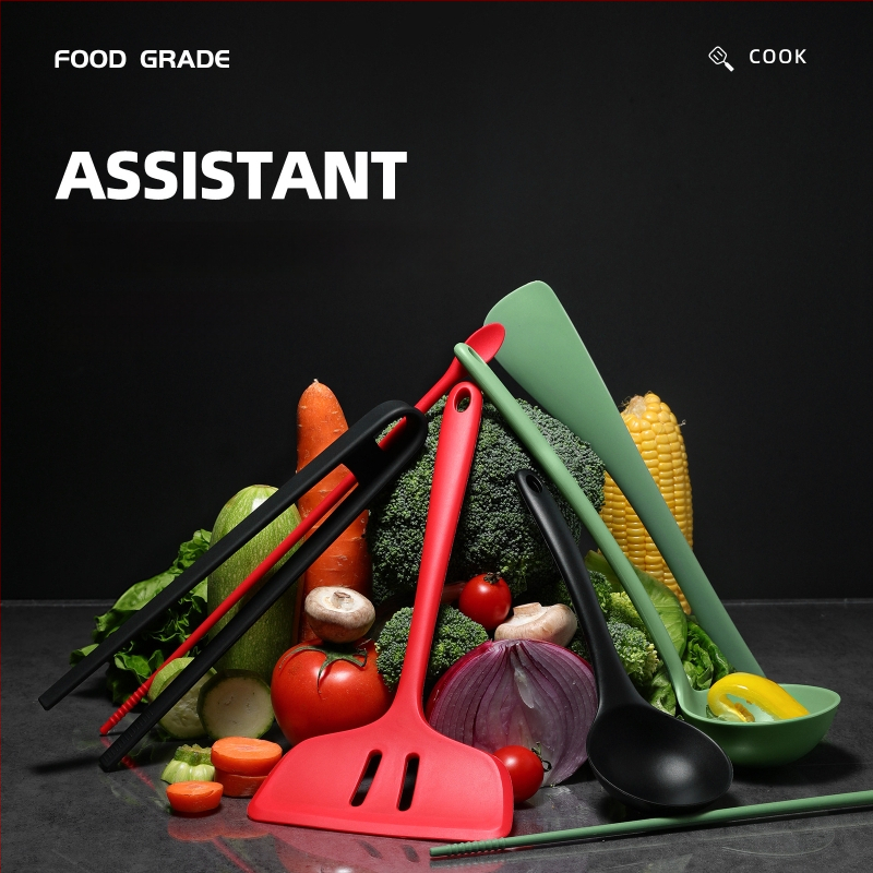 Virtuvės šaukštas - vieno gabalo platininio silikono, rankenėlė visiškai apgaubta platininio silikono, kodas 1005614846, modernus minimalistinis stilius