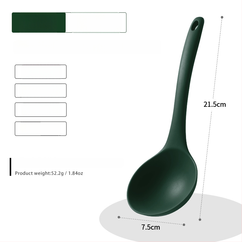 Virtuvės šaukštas - vieno gabalo platininio silikono, rankenėlė visiškai apgaubta platininio silikono, kodas 1005614846, modernus minimalistinis stilius