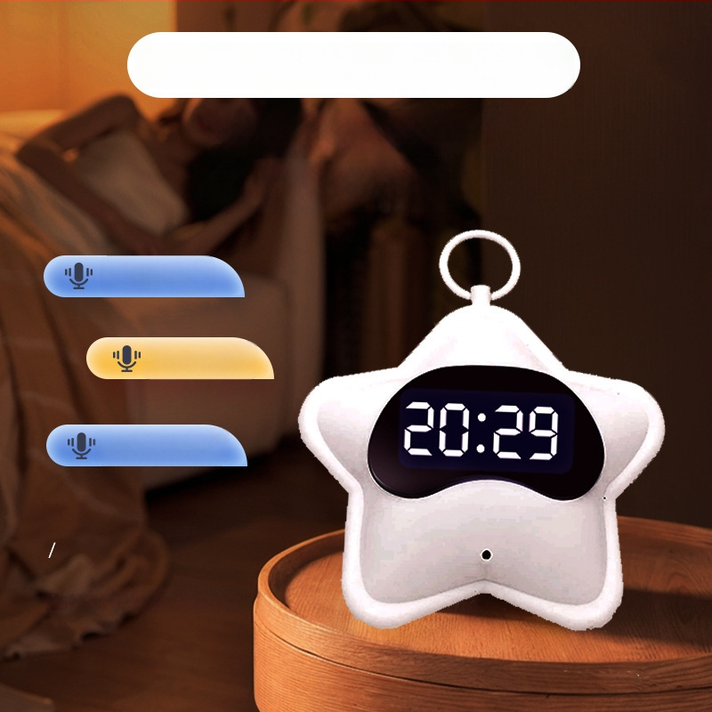 Sanlv häälega juhitav äratuskell LED-digitaalne ekraan, öise valgus, nutikas stseenirežiim