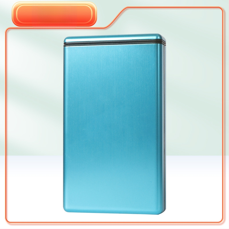 Metāla cigarešu kārba, ļoti plāna, slīdējošs vāciņš, 20 gab., mūsdienīgs minimālisma stils