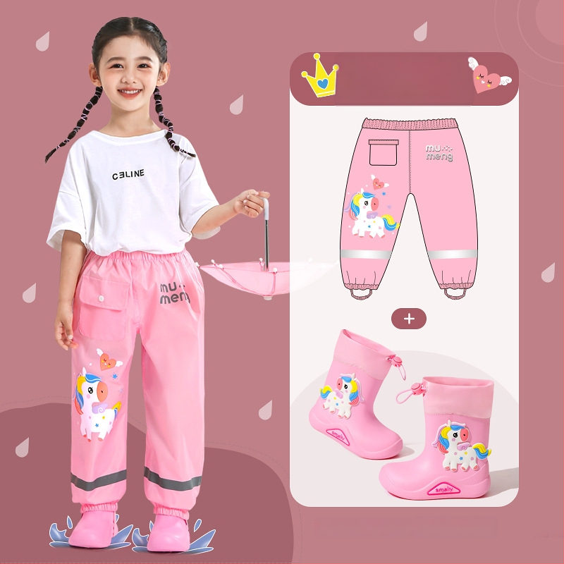 Laste vihmapüksid - veekindel Oxford-kangas, PU kiht, logotüübi trükkimine saadaval