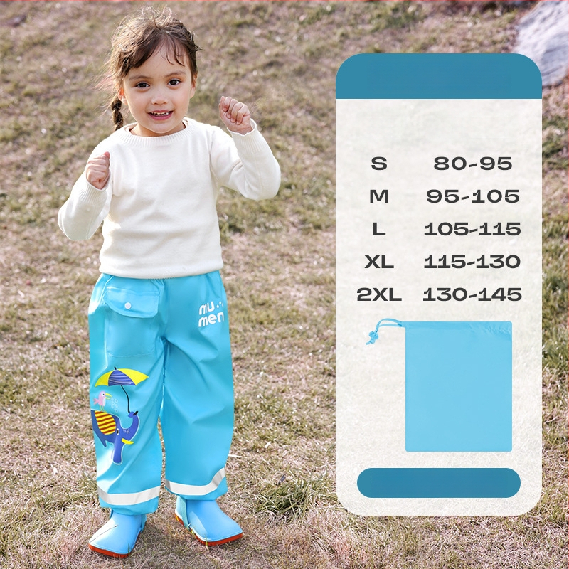 Laste vihmapüksid - veekindel Oxford-kangas, PU kiht, logotüübi trükkimine saadaval