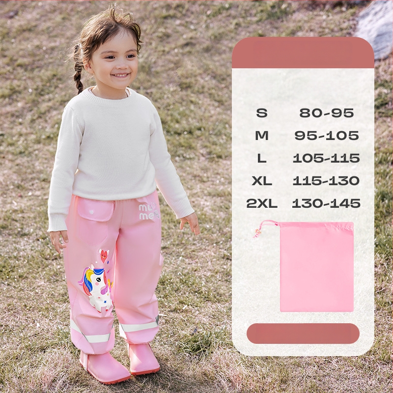 Laste vihmapüksid - veekindel Oxford-kangas, PU kiht, logotüübi trükkimine saadaval