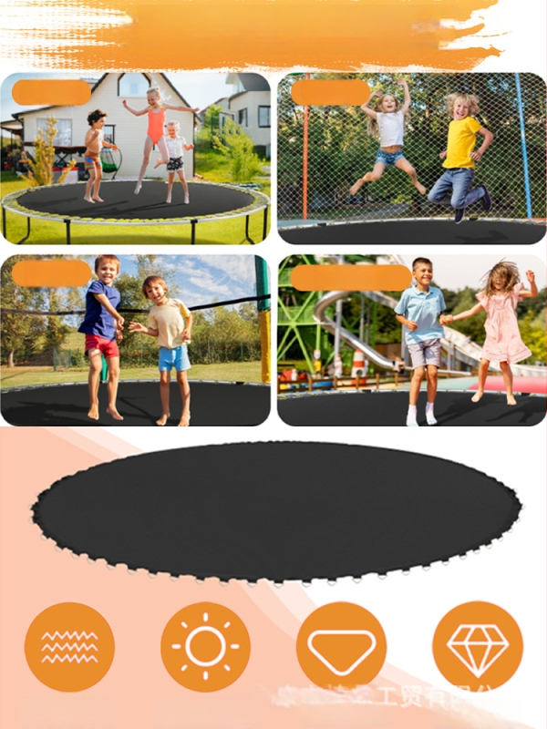 DOUTK PP trampolīnas lēciena plāksne – apaļa elastīga auduma, universāla izmantošana, droši bērniem, pielāgota apstrāde