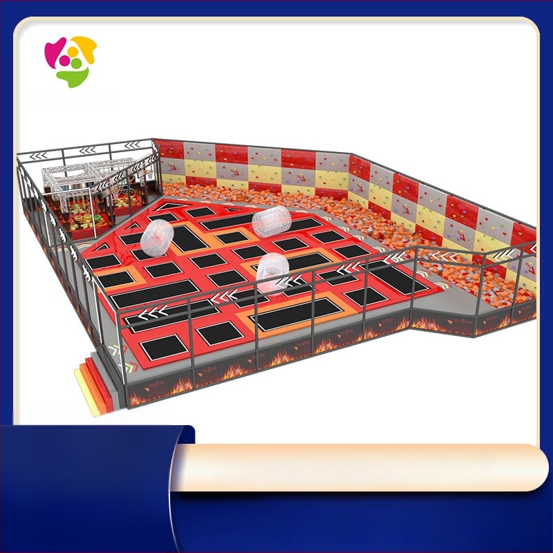 Liels iekštelpu trampolīnu parks — Besle modelis 01, koksnes materiāls, visām vecumu grupām, vietas izklaides aprīkojums