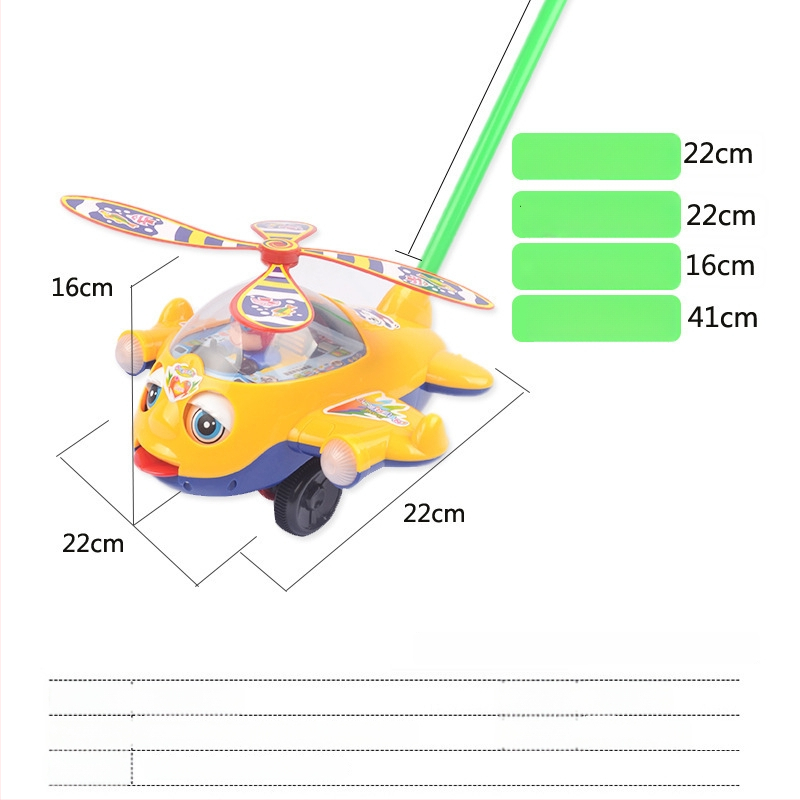 Kūdikio stūmimo žaislas su vieno strypo dizainu, muzikinis varpelis, PVC interaktyvus žaislas 4–6 metų vaikams