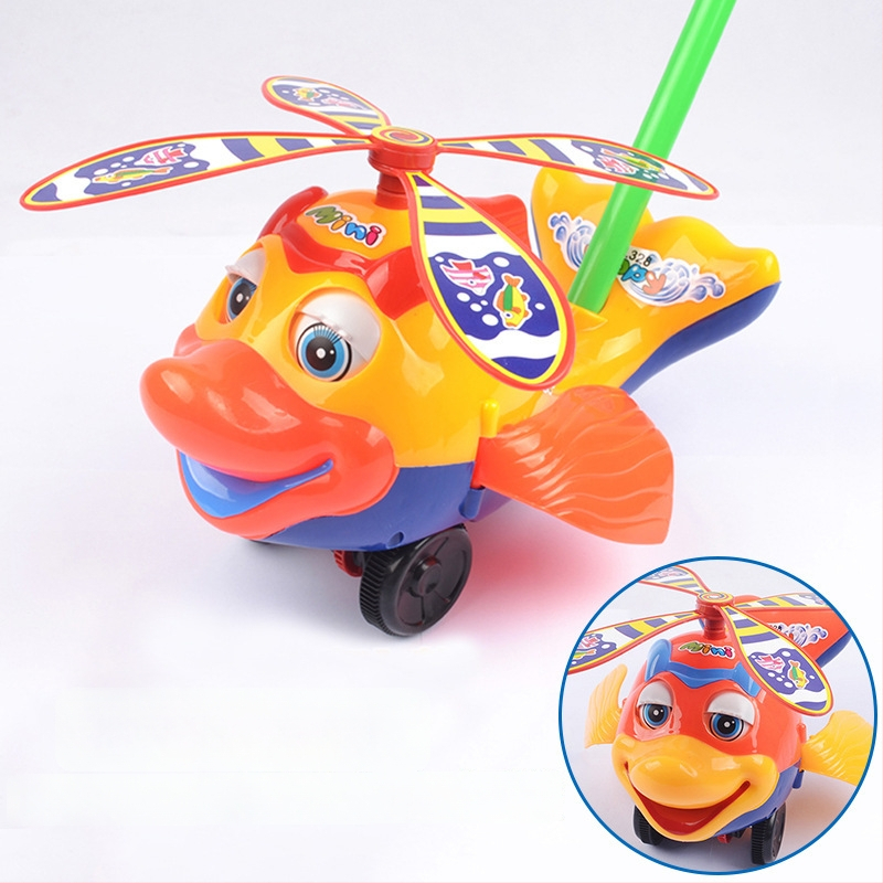 Kūdikio stūmimo žaislas su vieno strypo dizainu, muzikinis varpelis, PVC interaktyvus žaislas 4–6 metų vaikams