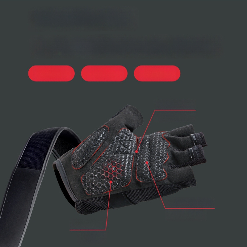 Treniruotės fitneso pirštinės su delno apsauga – neslystantis sukibimas, poliesterio pluoštas, suaugusiems, lauko fitnesui ir dviračių sportui