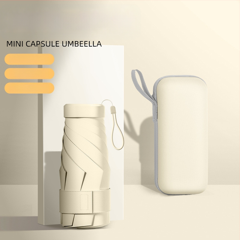 Penkių skirsnių saulės skėtis su rankiniu atidarymu, 6 rėmų, UPF > 50, 210T audinys