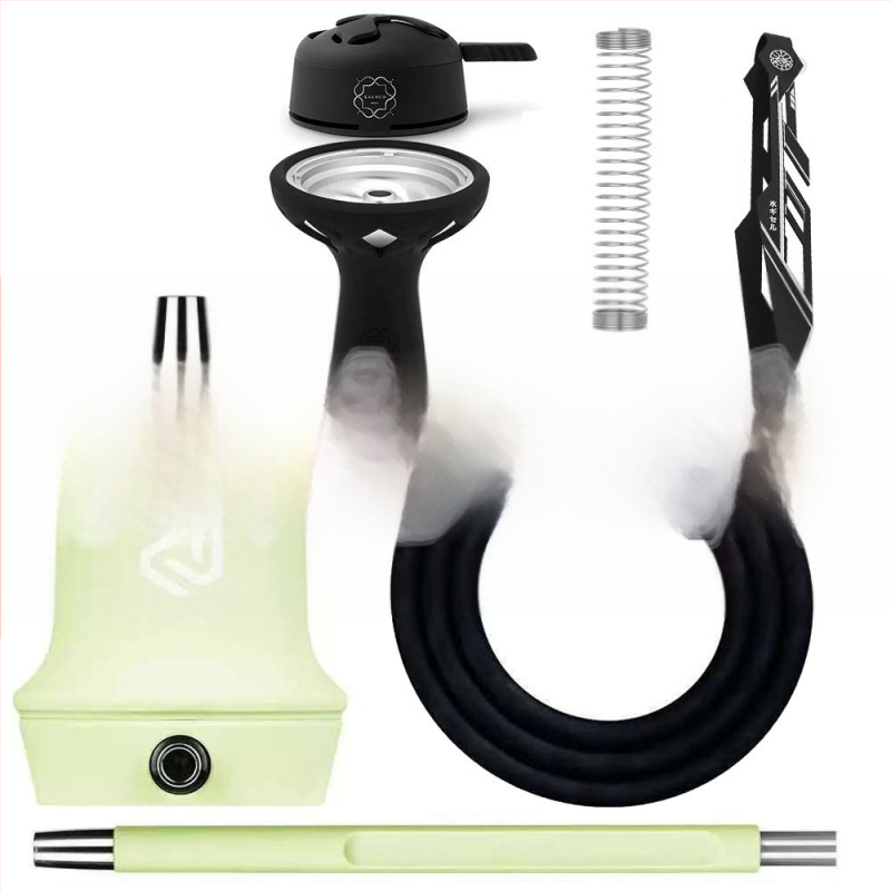 Nerūsējošā tērauda ūdenspīpe - pārnēsājams dāvanu komplekts narghilei, pilns komplekts, pielāgojams