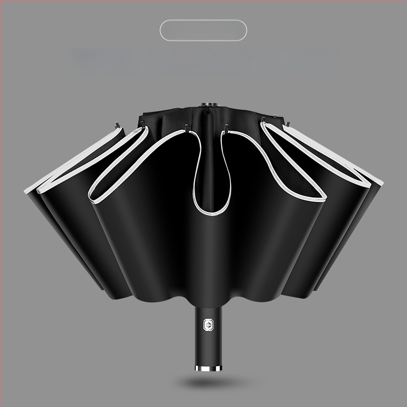 Automātisks trīsdaļīgs lietussargs ar 8 ribām, plastmasas kupols, alumīnija rokturis