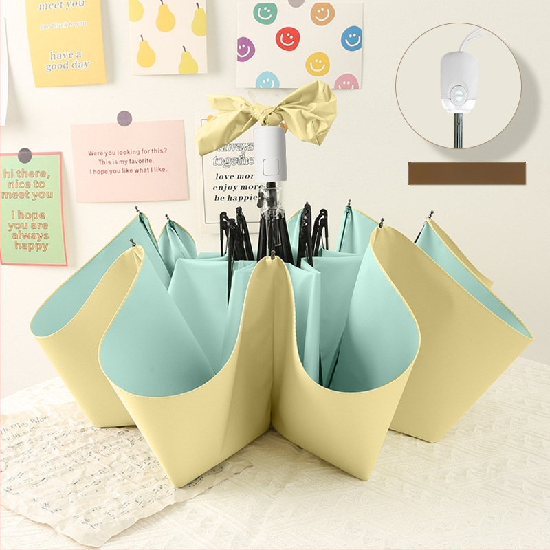 Ice Cream Color Series Sievietēm — saliekamais lietussargs UV aizsardzībai, divkārša izmantošana saulē un lietū, 8 rāmis no sakausējuma, 210T poliestera audums