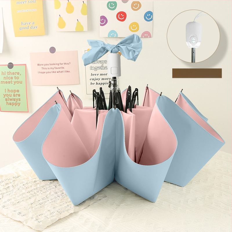 Ice Cream Color Series Sievietēm — saliekamais lietussargs UV aizsardzībai, divkārša izmantošana saulē un lietū, 8 rāmis no sakausējuma, 210T poliestera audums