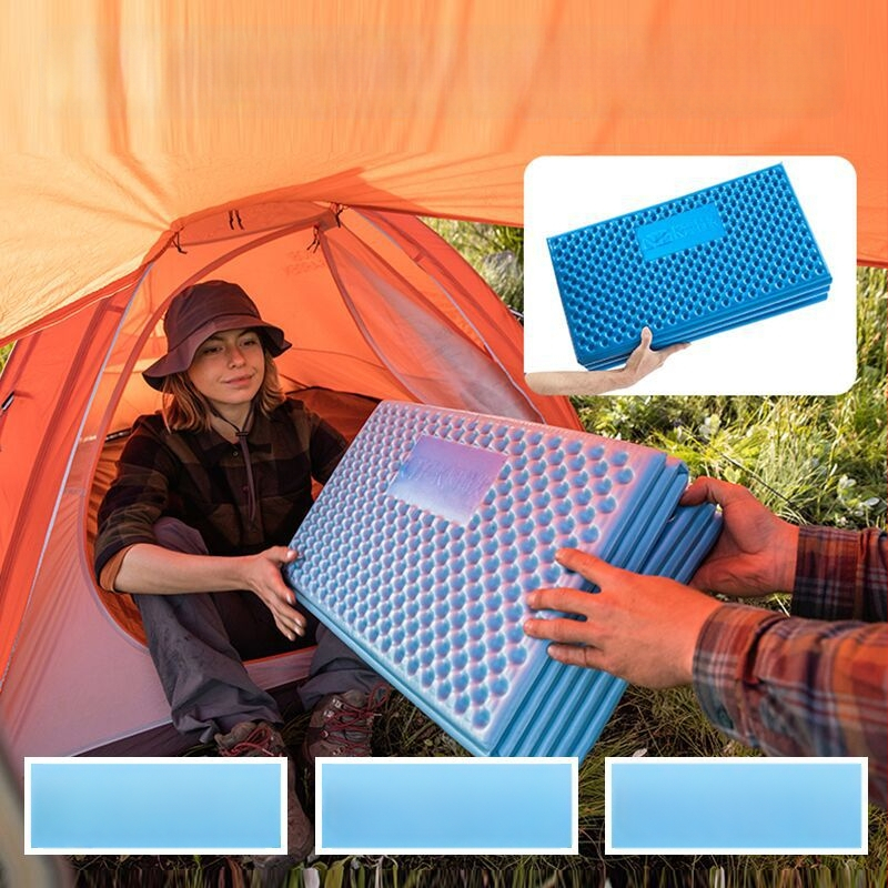 Skladaná joga podložka, hrubšia a vodeodolná na piknik v prírode; materiál PE Cotton, IXPE tkanina