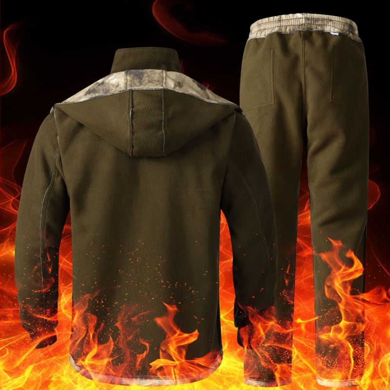 Kamufliažinės darbo aprangos komplektas su fliso pamušalu žiemai-rudenai, poliesteris, šilta ir atspari dėvėjimuisi, unisex