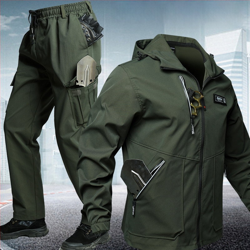 Unisex Darbo drabužių komplektas su kamufliažu, cheminių pluoštų mišinys, kvėpuojantis, atsparus dėvėjimuisi, pavasaris–ruduo