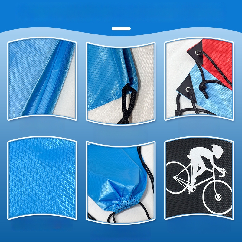 Sportinis krepšys su virvele - individualus logotipas termotransferu, Oxford drobė, dvigubos peties juostos.