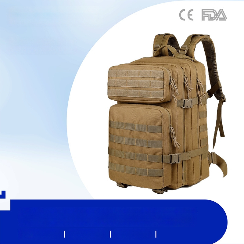 Taktiška žygio kuprinė - atspari vandeniui, atspari dėvėjimui, didelė talpa, oro pagalvės juostos, karinis maskavimas