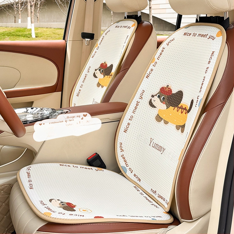 Automobilio sėdynės pagalvėlė - visiems sezonams, mielas animacinis stilius, kvėpuojanti, paviršius Ice Silk, užpildas kempinė, plokščias stilius
