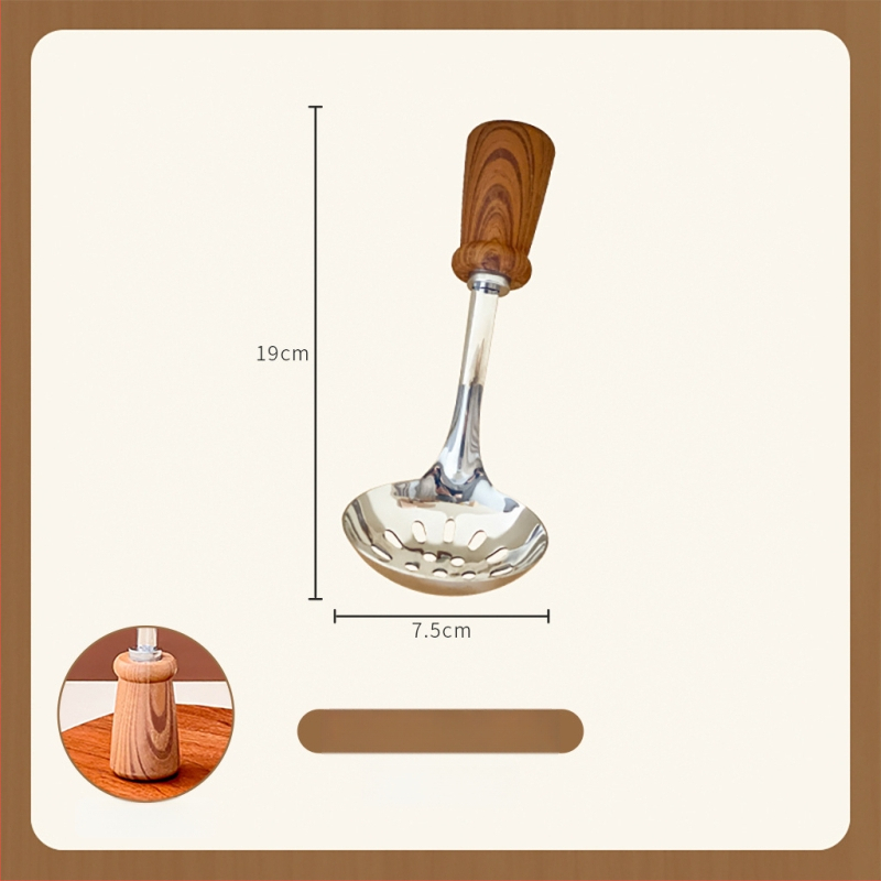 Virtuvės špatučių rinkinys su imitacine medžio rankena (Prekės ženklas: Platinum; Medžiaga: 201+410+PP; Funkcija: neprilimpančios paviršius; Stilius: senovinis, retro)