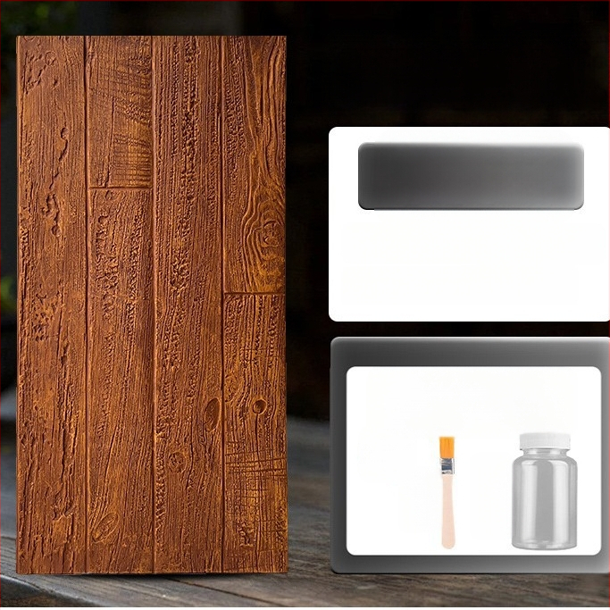 Antikinės plytos sienų plokštė su PU medienos imitacija, Europos klasikinis stilius, matinis paviršius, poliuretano gaminys