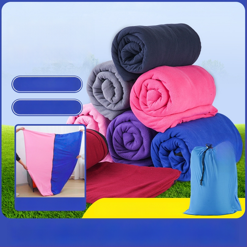 Apvalkline stiliaus fliso miegmaišis lauko naudojimui, su velvetine vidine danga, polar fleece audinys, suaugusiesiems, 600 g