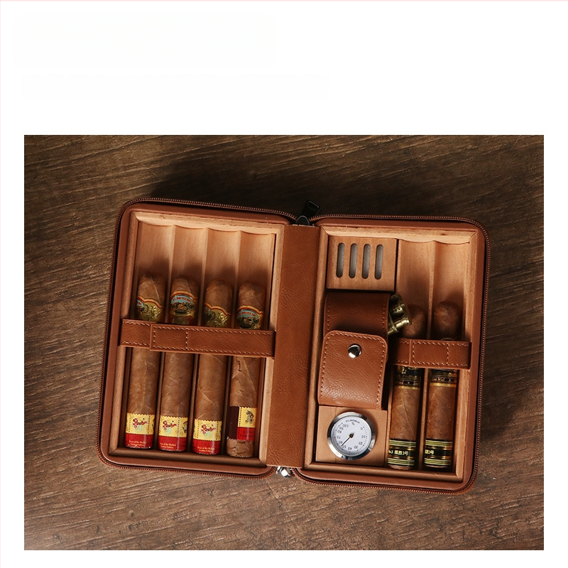 Пура хумидор Forten от кожа и дърво, стил: класически, прост и лек лукс, без персонализация